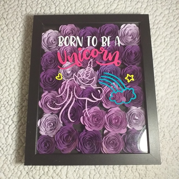 Other - Unicorn Flower Shadow Box